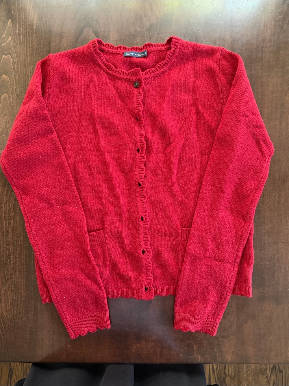 Brandy Melville Red Button-Up wool Women's Cardigan